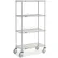 Nexel® 4 Shelf Truck, Chrome, 36"W x 18"D x 69"H, Polyurethane Stem Casters, 4 Swivel, 2 Brake