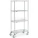 Nexel® 4 Shelf Truck, Chrome, 36"W x 18"D x 80"H, Polyurethane Stem Casters, 4 Swivel, 2 Brake
