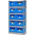 Global Industrial™ Boltless Steel Shelving with Plastic Hopper Bins