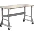 Global Industrial™ Mobile Fixed Height Flared Leg Stainless Top Workbenches