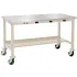 Global Industrial™ Mobile Fixed Height Stainless Steel Top Workbenches with Power