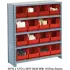 Global Industrial™ Steel Closed Shelving with Plastic Stacking Bins