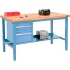 Global Industrial™ Adjustable Height Workbenches with Drawers & Shelf