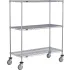 Nexel® Black & Silver Epoxy Extra Deep Wire Shelf Trucks with Locking Casters
