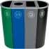 Metal Slim Multi-Stream Recycling Stations