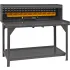 Durham Welded Fixed Height Workbenches with Riser Panel & Bins