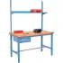 Global Industrial™ Adjustable Height Workbenches with Uprights & Drawer