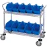 Wire Shelving Carts with Quickpick Double Hopper Bins