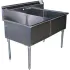 Freestanding Multiple Compartment Stainless Steel Sinks Without Drainboards