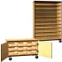 Mobile Wood Tote Tray Cabinets