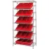 Quantum® Storage Systems Chrome Slant Shelving with Super Tuff Euro Drawers