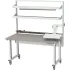 Treston Mobile Electric Height Adjustable Workbenches With Power, Shelf, & Mounting Arms