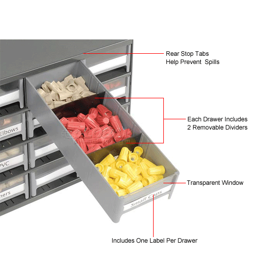 AkroMils Steel Small Parts Storage 19228 17"W x 11"D x 11"H