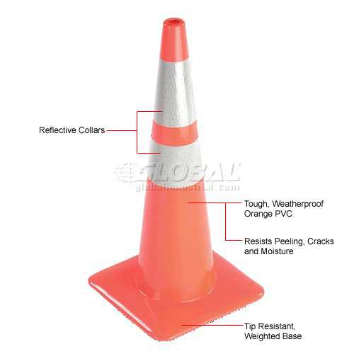 How To Set Up Maneuverability Cones In A Parking Lot 4pcs 18" PVC