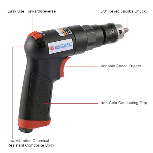 Composite 3/8 in. Industrial Reversible Drill