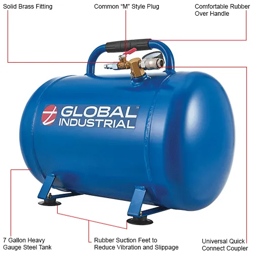 7L Small Horizontal Carbon Steel Air Compression Tank Vacuum
