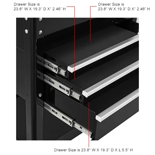 mobile drawer tool cart storage detail
