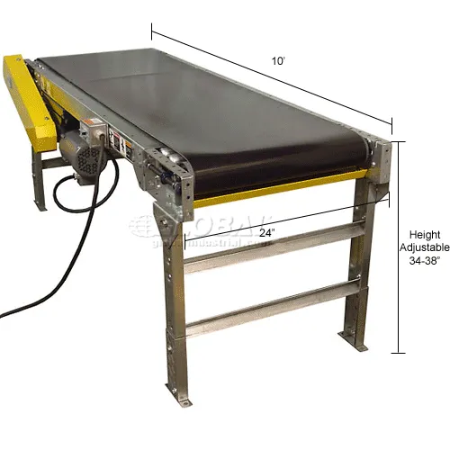 Powered conveyor clearance belt