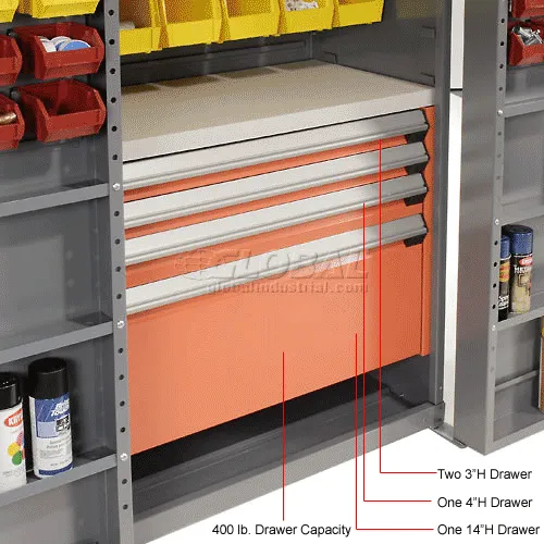 Global Industrial Locking Storage Cabinet w/ 12 Yellow Bins, 99 lbs.  Weight, 36W x 18D x 42H