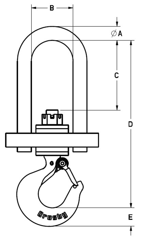 M&W Insulated Swivel Hook with Latch 4000 Lb. Capacity
