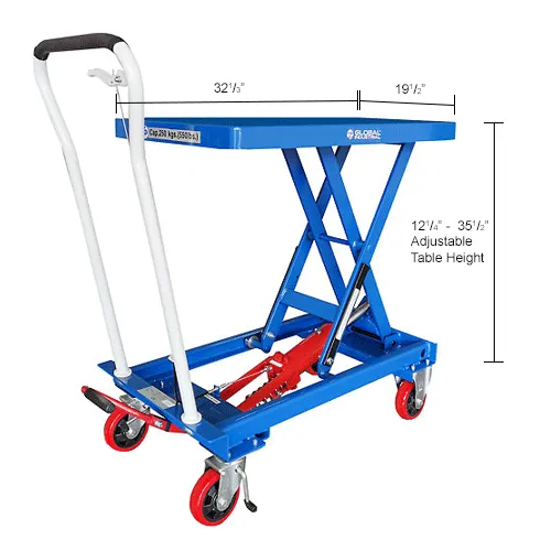 Global Industrial™ Mobile Single Scissor Lift Table, 32