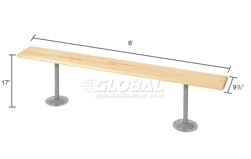 Global Industrial™ Locker Room Bench, Hardwood With Steel