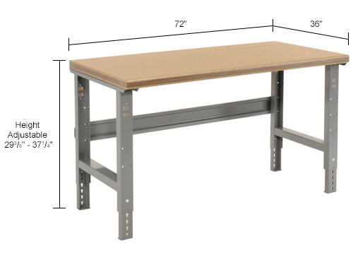 Open Leg Work Bench | Adjustable Height | Global Industrial™ 72x36 ...