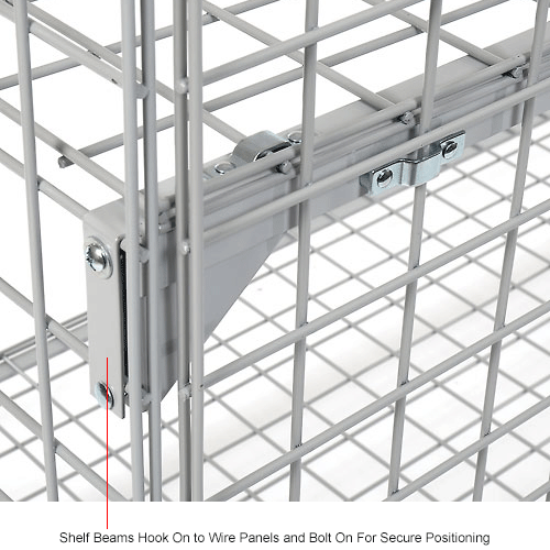 Global Industrial™ Wire Mesh Security Cage Locker, 48"Wx24"Dx60"H, Gray