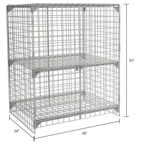 Global Industrial™ Wire Mesh Security Cage Locker, 48"Wx24"Dx60"H, Gray