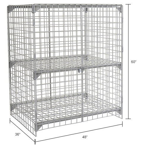Global Industrial™ Wire Mesh Security Cage Locker, 48"Wx36"Dx60"H, Gray