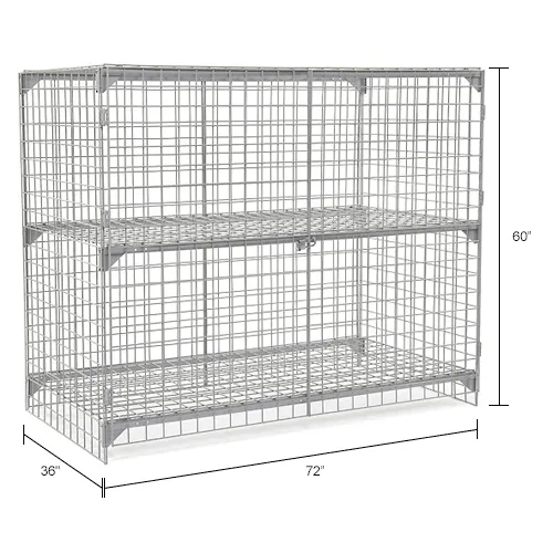 Global Industrial™ 1-Tier 2 Door Wire Mesh Security Locker, 72