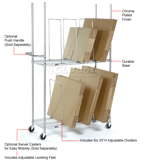 Dual Level Carton Stand with 6 Dividers