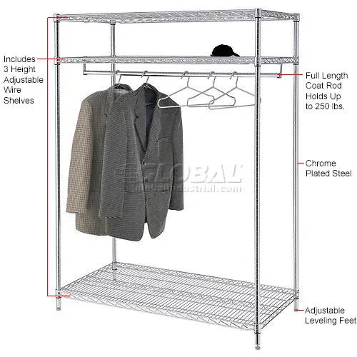 Free Standing Clothes Rack - 3-Shelf - 48