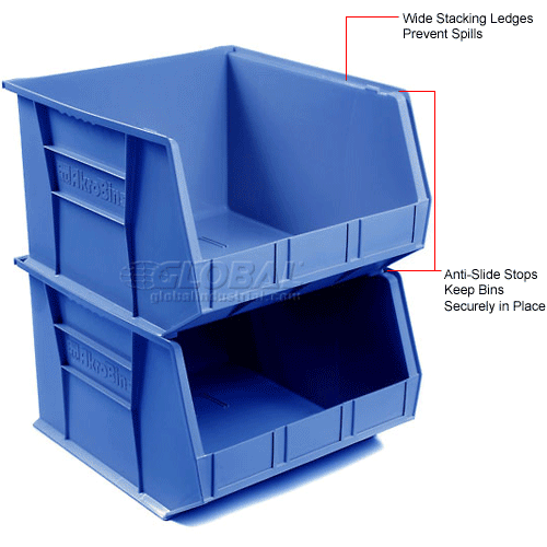AkroMils® AkroBin® Plastic Stack & Hang Bin, 161/2"W x 18"D x 11"H