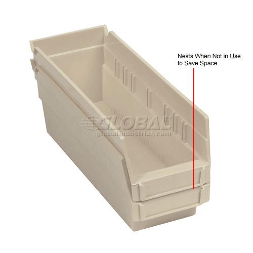 Global Industrial™ Plastic Nesting Storage Shelf Bin 41/8"W x 115/8"D