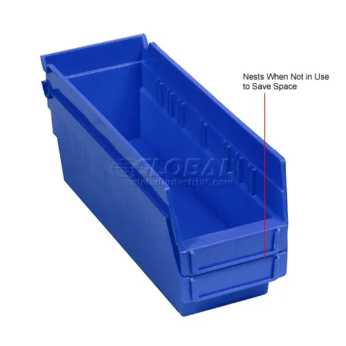 BBB　5箱 Global Industrial™ Plastic Nesting Storage Shelf Bin 6-5/8