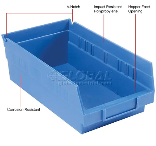 BBB　5箱 Global Industrial™ Plastic Nesting Storage Shelf Bin 6-5/8