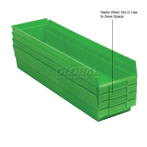 Global Industrial™ Plastic Nesting Storage Shelf Bin 65/8"W x 235/8"D