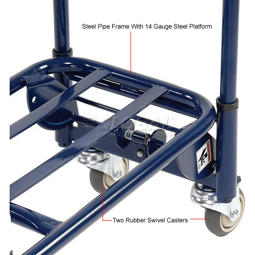 Global Industrial™ Steel 2in1 Convertible Hand Truck SemiPneumatic