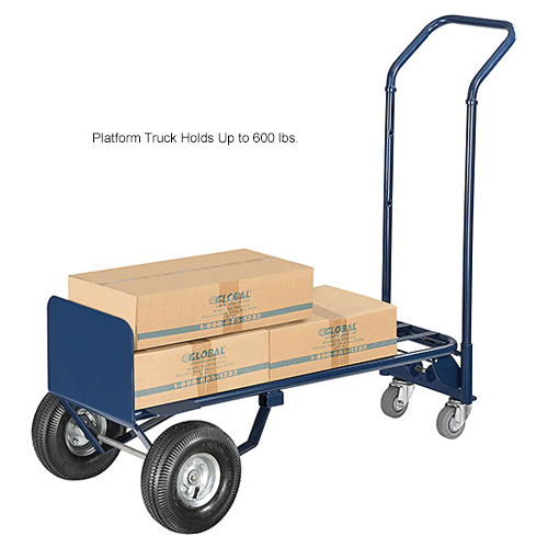 Global Industrial™ Steel 2in1 Convertible Hand Truck Pneumatic