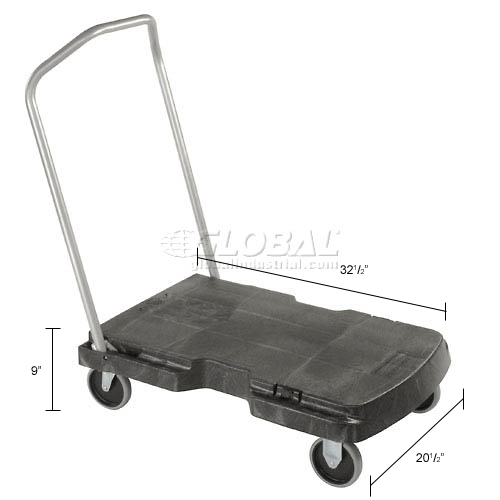 Rubbermaid 4401 Triple Trolley Cart 500-lb Capacity Black Missing parts. 