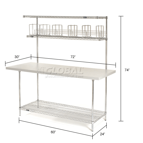 Packaging Workbench & Riser With 3 Shelves