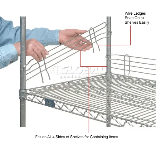 Only Garment Racks Gridwall Display Shelves, 12"D X 23.5"W, Heavy-Duty Wire Shelves – Box Of 6, White