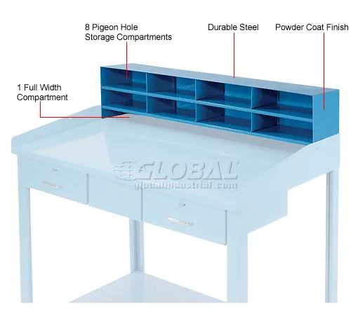 Global Industrial™ 8 Pigeonhole Compartment Riser 48x9x11