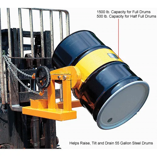 Global Industrial™ Forklift Tilting Drum Dumper, 1500 Lb. Capacity