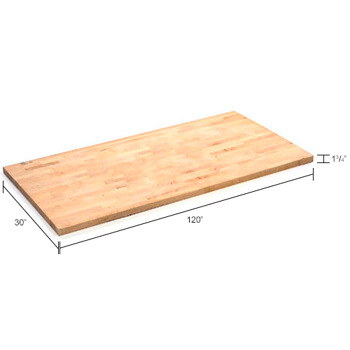 Global Industrial™ 120"W x 30"D x 1-3/4"H Maple Butcher Block Square Edge Workbench Top
																			