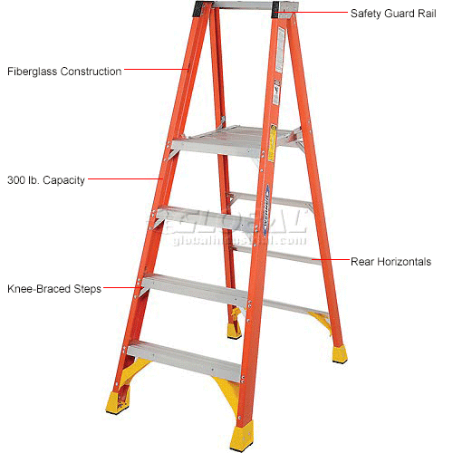 4' Fiberglass Platform Step Ladder
																			