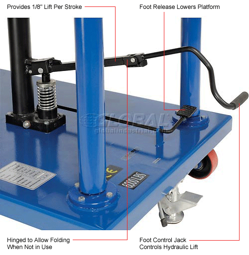 Global Industrial™ Work Positioning Post Lift Table Foot Control 6000