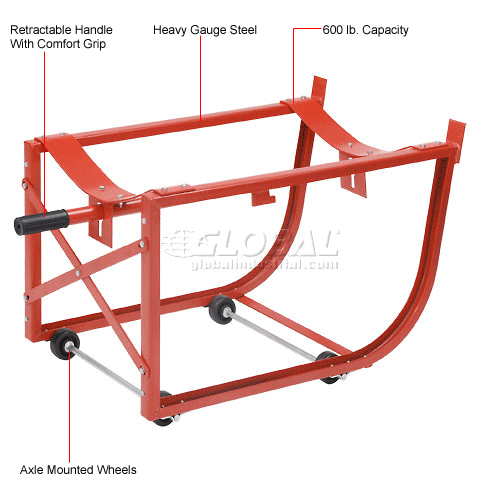 Drum Rack 55 Gallon Drum Cradle With Wheels, 600-pound Barbados 55