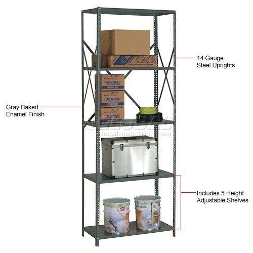 Global Industrial™ Steel Shelving 20 Ga 48"Wx30"Dx97"H Open Clip Style